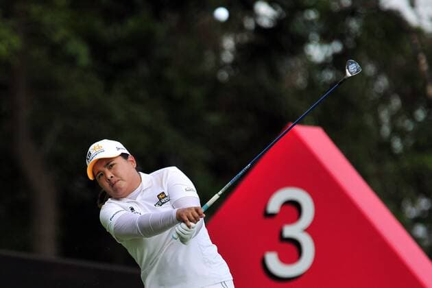 (150308) -- SINGAPORE, Mar. 8, 2015 -- Inbee Park of South Korea competes during the 2015 HSBC Women s Champions golf tournament at Singapore s Sentosa Golf Club Serapong Course, Mar. 8, 2015. Inbee Park finished with a combined score of 273 on the final day of the HSBC Women s Champions and claimed the champion. ) (SP)SINGAPORE-GOLF-HSBC WOMEN S CHAMPIONS ThenxChihxWey 