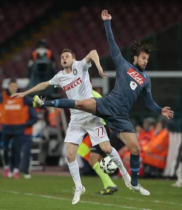 Marcelo Brozovic Inter, Adriano Buss Henrique Napoli, Napoli 08-03-2015 Stadio San Paolo Football, Serie A: SSC Napoli vs. Inter Mailand cesarexpurini