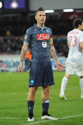 March 8, 2015 - Naples, Italy - Marek Hamsik of SSC Napoli celebrates after scoring during the italian Serie A football match between SSC Napoli and Inter Mailand at San Paolo Stadium on 8 March, 2015 in Naples,Italy. SSC Napoli and Inter Mailand - Serie A  - ZUMAn230