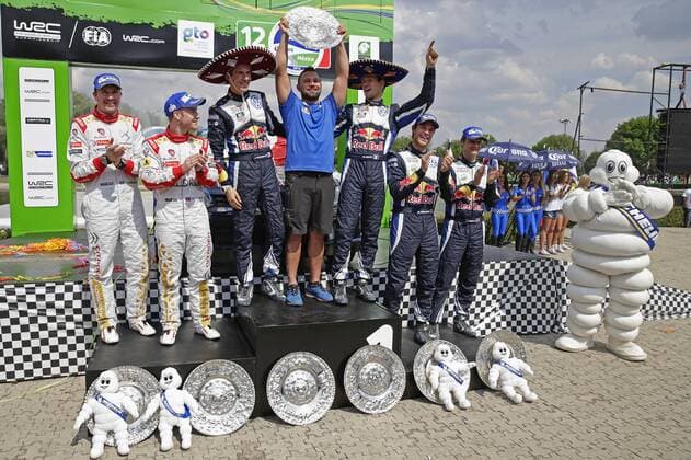 Jonas Andersson (SWE), Mads Mads ÖSTBERG (NOR), Julien Ingrassia (F), Martin Hassenpflug, Sebastien Ogier (F), Andreas Mikkelsen (N), Ola Floene (N) WRC Motorsport Rallye WM Rally Mexico 2015 Rally Mexico 2015