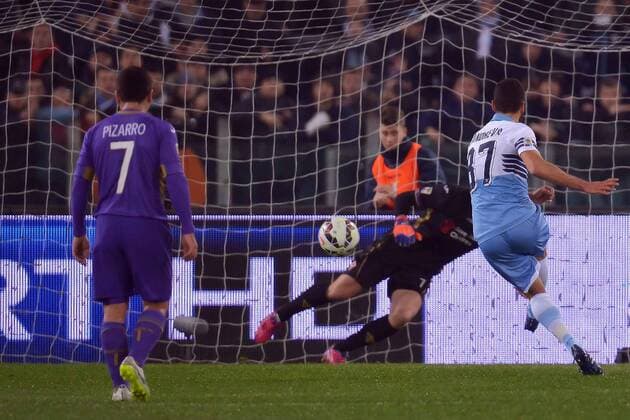 Antonio Candreva Lazio . Goal celebration on penalty Roma 09-03-2015 Stadio Olimpico Football Calcio Serie A Lazio Rom vs AC Florenz (ACF Fiorentina) andreaxstaccioli