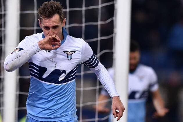 Miroslav Klose Lazio. Goal celebrations. Roma 9-03-2015 Stadio Olimpico. Football Calcio 2014 2015 Serie A. Lazio Rom vs AC Florenz (ACF Fiorentina) AntoniettaxBaldassarre