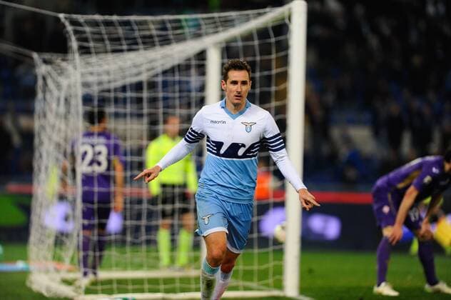 Serie A, Lazio Rom - AC Florenz (ACF Fiorentina) Torjubel Klose miroslav xHOCHxZWEIx xItalyxPhotoxPressx 