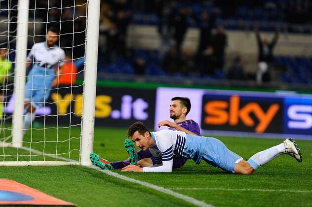 Serie A, Lazio Rom - AC Florenz (ACF Fiorentina) il gol di Klose miroslav xHOCHxZWEIx xItalyxPhotoxPressx 