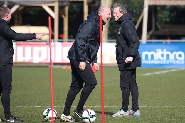 - BRUGGE, BELGIUM: Club s assistant coach Philippe Clement and Club s head coach Michel Preud homme pictured during a training session of Belgian first division soccer team Club Brugge KV in Brugge, Wednesday 11 March 2015. Tomorrow Club is playing Turkish team Besiktas in the first leg of the 1 8th finals of the Europa League tournament. BRUNOxFAHY x04584242x