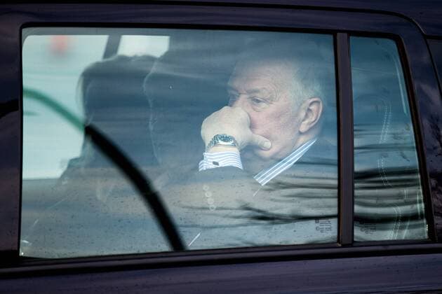 March 12, 2015 - Warrington, Cheshire, UK - Warrington , UK . Former Chief Superintendent DAVID DUCKENFIELD arrives at the Hillsborough Inquest this morning (Thursday 12th March 2015) Hillsborough Inquest  - ZUMAl94_