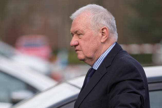 March 12, 2015 - Warrington, Cheshire, UK - Warrington , UK . Former Chief Superintendent DAVID DUCKENFIELD arrives at the Hillsborough Inquest this morning (Thursday 12th March 2015) Hillsborough Inquest  - ZUMAl94_