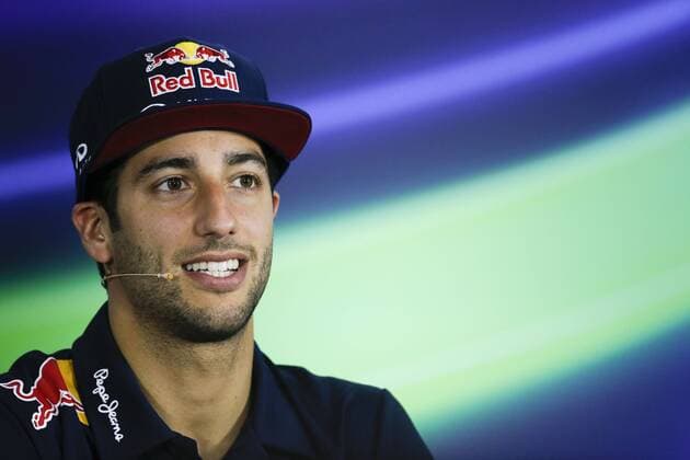 March 12, 2015 - Melbourne, Australia - DANIEL RICCIARDO of Australia and Infiniti Red Bull Racing talks during the press conference PK Pressekonferenz of the 2015 Australian Grand Prix at Albert Park Circuit in Melbourne, Australia. F1 2015 - Australian Grand Prix - Preparations - ZUMAg147