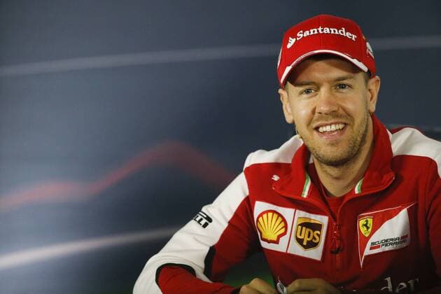 March 12, 2015 - Melbourne, Australia - SEBASTIAN VETTEL of Germany and Scuderia Ferrari talks during the press conference PK Pressekonferenz of the 2015 Australian Grand Prix at Albert Park Circuit in Melbourne, Australia. F1 2015 - Australian Grand Prix - Preparations - ZUMAg147