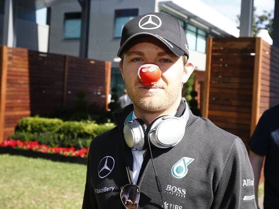 Motorsports: FIA Formula One World Championship WM Weltmeisterschaft 2015, Grand Prix of Australia, Red Nose Day, 6 Nico Rosberg (GER, Mercedes AMG Petronas Formula One Team), xHOCHxZWEIx