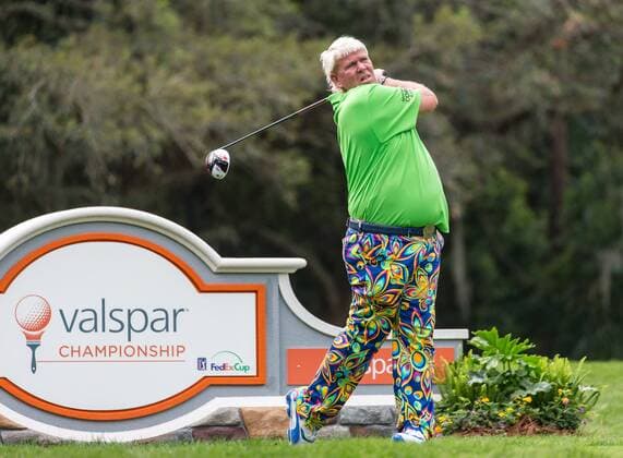 3 12 2015 - Palm Harbor FL, USA - John Daly watches his drive off the 9th tee at the Innisbrook Resort (Copperhead) in Palm Harbor FL. DelMecum Cal Media PGA Golf Herren Golf 2015: Valspar Championship Round 1 MARCH 12 - ZUMAc04_