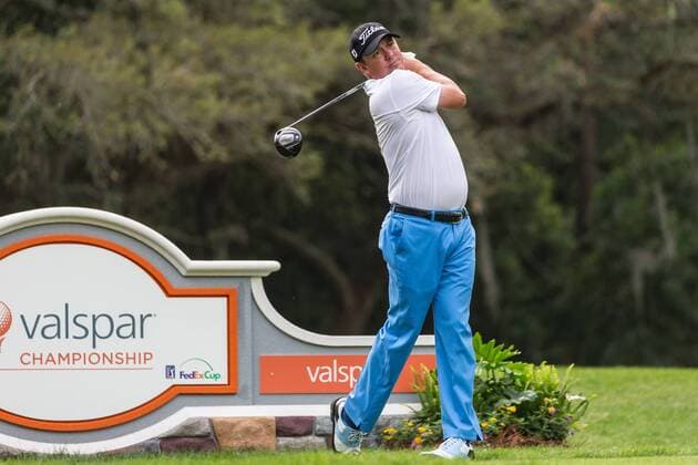 3 12 2015 - Palm Harbor FL, USA - Jason Dufner watches his drive off the 9th tee at the Innisbrook Resort (Copperhead) in Palm Harbor FL. DelMecum Cal Media PGA Golf Herren Golf 2015: Valspar Championship Round 1 MARCH 12 - ZUMAc04_