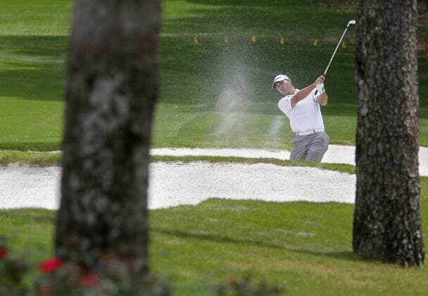March 12, 2015 - Palm Harbor, Florida, U.S. - JIM DAMASKE Times.Shawn Stefani hits out of a fairway bunker on the 18th hole during the 1st round of the 2015 Valspar Championship Thursday at the Innisbrook Resort and Golf Club. Florida News - March 12, 2015 - ZUMAs70_