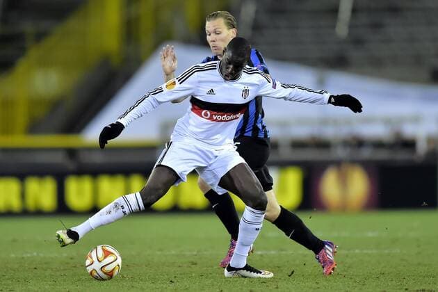 Vormer Rudy Ruud midfielder of Club Brugge vs Demba Ba, forward of Besiktas JK FOOTBALL : Club Bruges vs Besiktas JK - Europa League - 12 03 2015 PhotoNews Panoramic