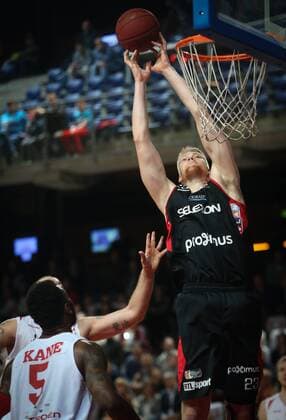 - ANTWERP, BELGIUM: Charleroi s Rasmus Larsen pictured in action during the basketball match between Antwerp Giants and Spirou Charleroi, on day 2 of the Final Round Scooore League Basketball competition Group A, Friday 13 March 2015 in Antwerp. VIRGINIExLEFOUR  x04586518x