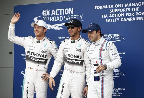 Motorsports: FIA Formula One World Championship WM Weltmeisterschaft 2015, Grand Prix of Australia, 6 Nico Rosberg (GER, Mercedes AMG Petronas Formula One Team), 44 Lewis Hamilton (GBR, Mercedes AMG Petronas Formula One Team), 19 Felipe Massa (BRA, Williams Martini Racing), xHOCHxZWEIx