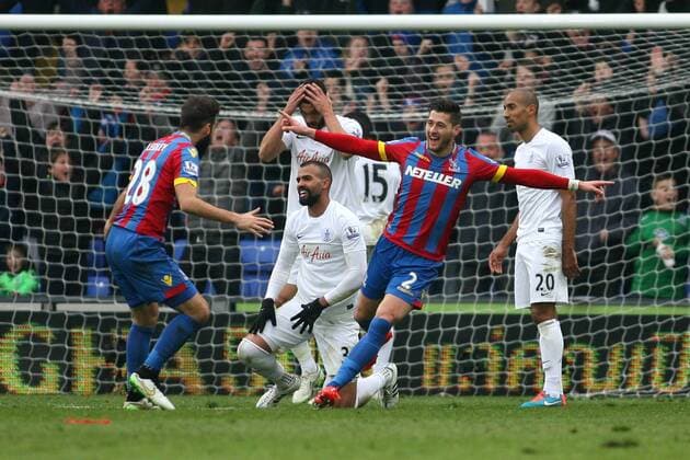 Football - 2014 2015 Premier League - Crystal Palace - Queens Park Rangers (QPR) Joel Ward of Crystal Palace celebrates scoring Palaces third goal Selhurst Park 