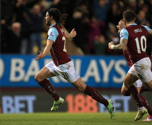 George Boyd of Burnley scores the opening goal - Burnley vs. Manchester City - Barclay s Premier League - Turf Moor - Burnley - 14 03 2015 Pic Philip Oldham Sportimage EDITORIAL USE ONLY. No use with unauthorised audio, video, data, fixture lists, club league logos or live services. Online in-match use limited to 120 images, no video emulation. No use in betting, games or single club league player publications.