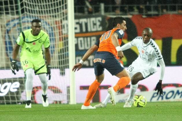 Lucas Barrios (montpellier) but FOOTBALL : Montpellier vs Reims - Ligue 1 - 14 03 2015 RichardGosselin Panoramic 