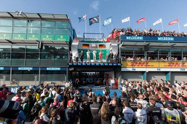 March 15, 2015: The podium at the 2015 Australian Formula One Grand Prix at Albert Park, Melbourne, Australia. Sydney Low Cal Media Formula One 2015: Australia MAR 15 - ZUMAc04_
