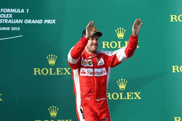 15.03.2015 - Race, 3rd position Sebastian Vettel (GER) Scuderia Ferrari SF15-T Australian Grand Prix, Melbourne 12 - 15 March 2015 