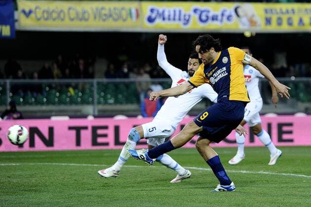 Db Verona 15 03 2015 - campionato di calcio serie A Hellas Verona vs SSC Neapel - Tor durch Luca Toni 