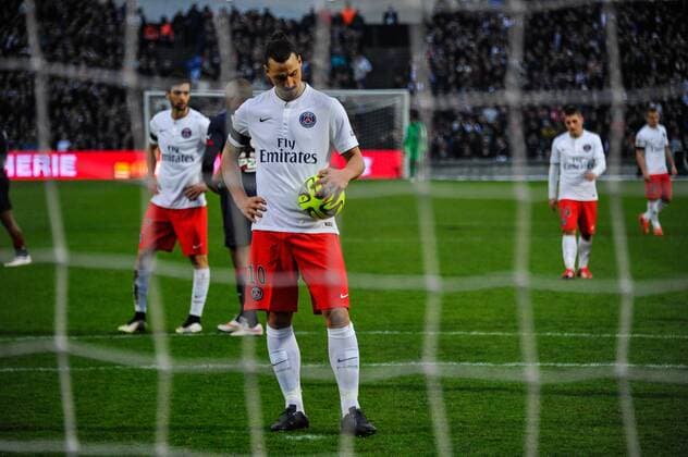 Penalty Zlatan Ibrahimovic (psg) FOOTBALL : Bordeaux vs PSG - 29eme journee de L1 - 15 03 2015 ThierryBreton Panoramic 