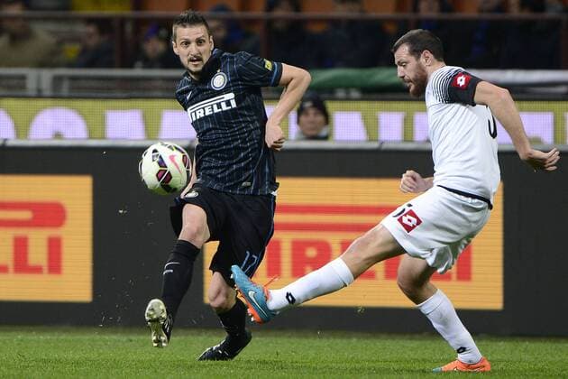 Zdravko Kuzmanovic Inter, Luigi Giorgi Cesena Milano 15-03-2015 Stadio Giuseppe Meazza - Football Calcio Serie A Inter Mailand vs AC Cesena giuseppexceleste