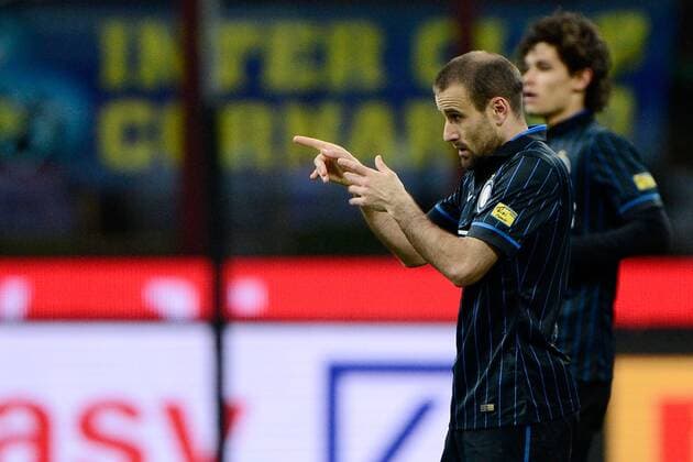 Rodrigo Palacio Inter 1-1. Celebration goal Milano 15-03-2015 Stadio Giuseppe Meazza - Football Calcio Serie A Inter Mailand vs AC Cesena giuseppexceleste
