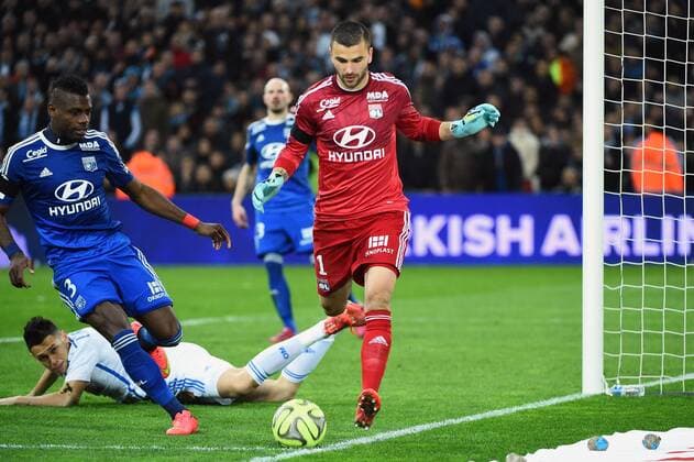 Anthony LOPES (lyo) - Henri BEDIMO (lyo) FOOTBALL : Olympique Marseille vs Olympique Lyon - Ligue 1 - 15 03 2015 FEP 