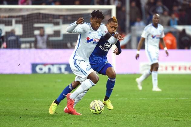Michy BATSHUAYI (om) - Clinton NJIE (lyo) FOOTBALL : Olympique Marseille vs Olympique Lyon - Ligue 1 - 15 03 2015 FEP 