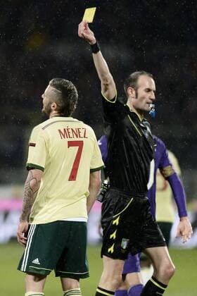 Serie A AC Florenz (ACF Fiorentina) ACF Fiorentina vs AC Milan foto DanielexBuffa Image Pictured: ammonizione Jeremy Menez 