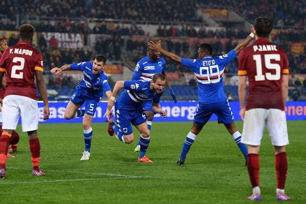 As Roma 16 03 2015 - campionato di calcio serie A AS Rom vs Sampdoria Genua: Torjubel Lorenzo De Silvestri 