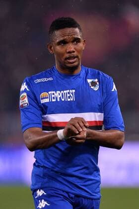 Samuel Eto o Sampdoria. Roma 16-03-2015 Stadio Olimpico. Football Calcio 2014 2015 Serie A. AS Rom vs Sampdoria Genua AntoniettaxBaldassarre