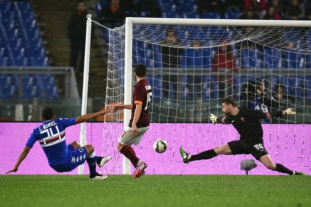 Luis Muriel Sampdoria 0-2 Goal celebration Roma 16-03-2015 Stadio Olimpico Football Calcio Serie A 2014 2015 AS Rom vs Sampdoria Genua andreaxstaccioli