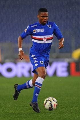 16.03.2015. Rome, Italy. Serie A Football. Roma versus Sampdoria. New signing Samuel Eto o in action for Sampdoria . Sampdoria won the game by a score of 0-2. xGiuseppexMaffiax  ActionPlus11605530