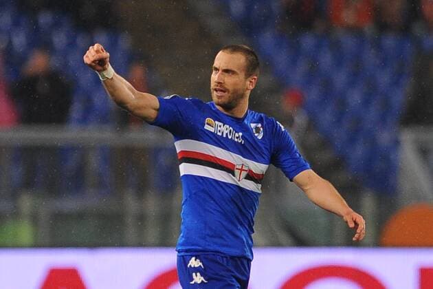 16.03.2015. Rome, Italy. Serie A Football. Roma versus Sampdoria. Lorenzo De Silvestri celebrates after scoring the 0-1 goal for Sampdoria xGiuseppexMaffiax  ActionPlus11605547