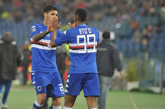 IPP20150316 Football - soccer: Serie A, AS Rom - Sampdoria Genua, Jubel sampdoria xHOCHxZWEIx xItalyxPhotoxPressx 