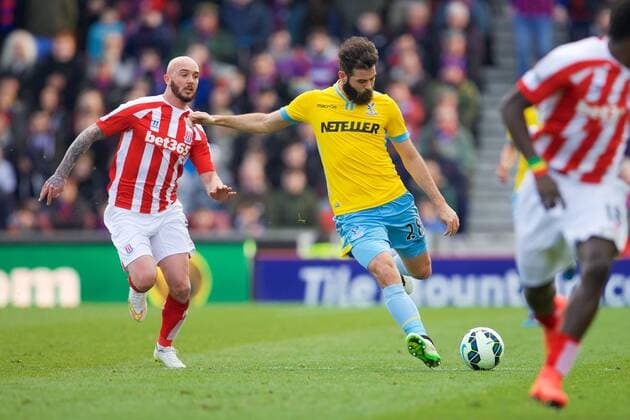 21.03.2015. Stoke, England. Barclays Premier League. Stoke City versus Crystal Palace. Crystal Palace midfielder Joe Ledley. xTimxWilliamsx  ActionPlus11606963