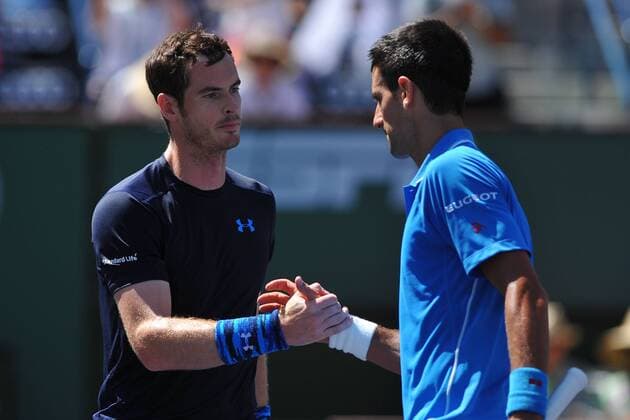 Novak Djokovic and Andy Murray TENNIS : BNP PARIBAS OPEN - 21 03 2015 TennisMagazine Panoramic 