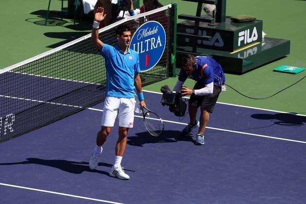 21 March, 2015 : Novak Djokovic of Serbia in action during the BNP Paribas Open at Indian Wells Tennis Garden in Indian Wells, California.CharlesxBaus CSM TENNIS 2015: BNP Paribas Open MAR 21 - ZUMAcb8_