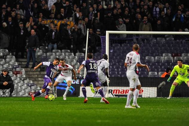 But et joie Wissam Ben Yedder (tfc) FOOTBALL : Toulouse vs Bordeaux - 30eme journee de L1 - 21 03 2015 ThierryBreton Panoramic 