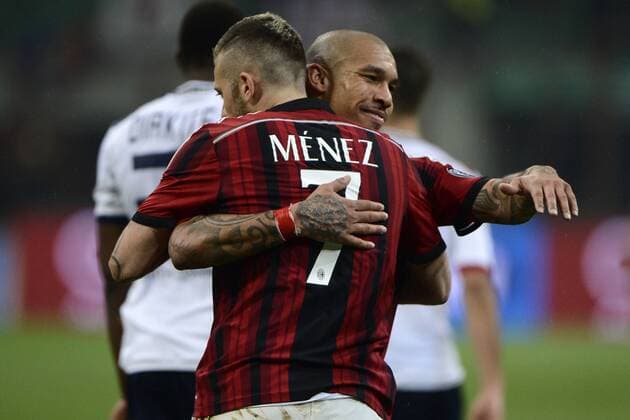 Nigel De Jong, Jeremy Menez Milan Milano 21-03-2015 Stadio Giuseppe Meazza - Football, Serie A AC Milan vs. Cagliari Calcio. giuseppexceleste