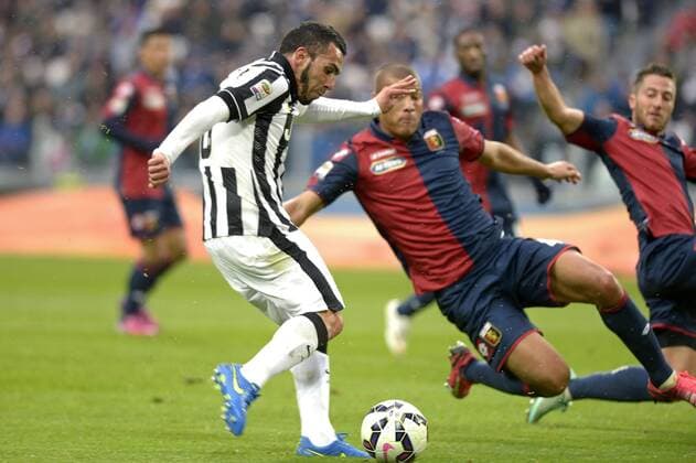 Carlos Tevez Juventus 1-0, goal celebration - Serie A, Juventus Turin vs. Genoa CFC filippoxalfero