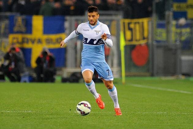 22.03.2015. Stadio Olympico, Rome, Italy, Serie A football. Lazio versus Hellas Verona. Felipe Anderson in action for Lazio xGiuseppexMaffiax  ActionPlus11607563