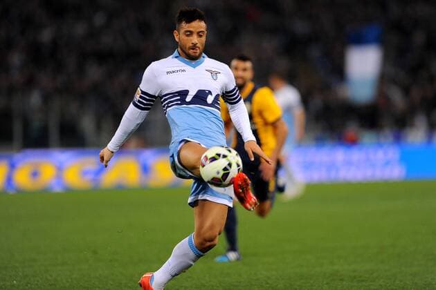 22.03.2015. Stadio Olympico, Rome, Italy, Serie A football. Lazio versus Hellas Verona. Felipe Anderson in action for Lazio xGiuseppexMaffiax  ActionPlus11607576