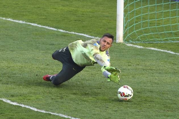 Diego Alves Carreira - Training brasilianische Nationalmannschaft, Stade Charlety Paris - 23 03 2015 GwendolineLeGoff Panoramic 