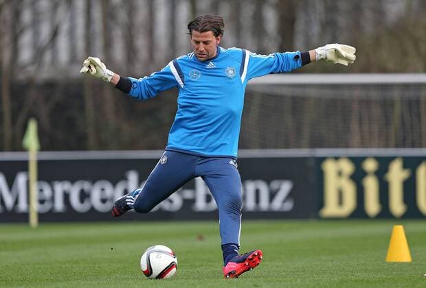 24.03.2014, Fussball Deutsche Nationalmannschaft, Abschlusstraining des DFB-Teams in der Commerzbank-Arena Frankfurt, vor dem Testspiel, Deutschland - Australien in Kaiserslautern. Torwart Roman Weidenfeller (Deutschland) 