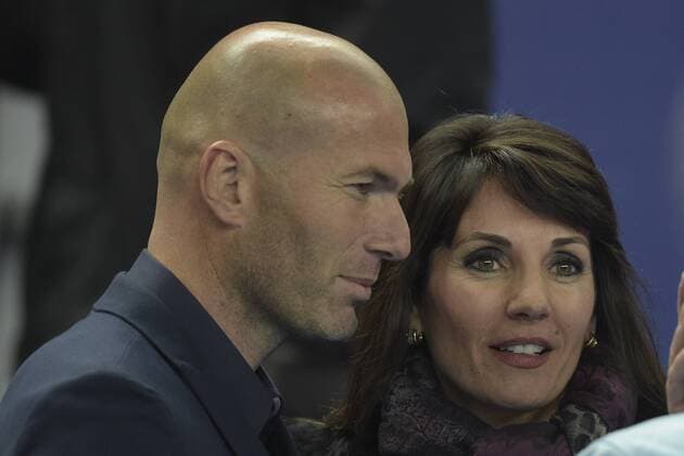 Zinedine Zidane mit Ehefrau Veronique FOOTBALL : FRA vs BRA - 26 03 2015 JBAutissier 