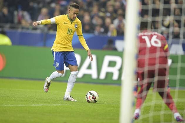 Tor durch Neymar jr (BRA) FOOTBALL : FRA vs BRA - 26 03 2015 JBAutissier 